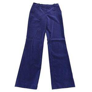 St. John Collection Marie Gray Purple Velvet Wide Leg Trousers Pants Size 6 USA